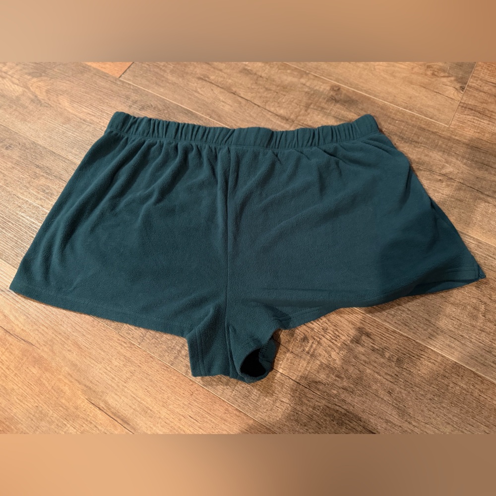 Victoria’s Secret PINK polar fleece hoodie shorts pj set - ivy green crest XXL - Picture 6 of 12